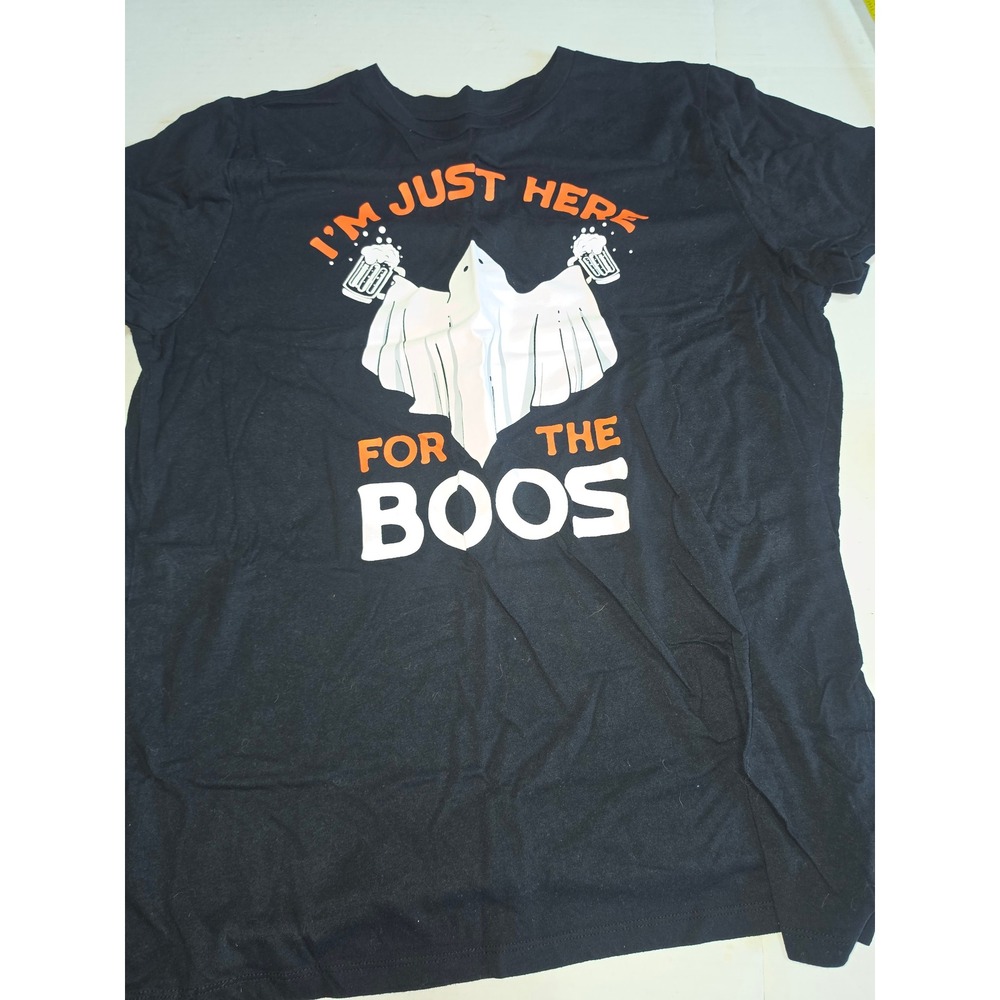 Mission Ridge Mens I'm Just Here For The Boos Halloween Ghost Beer Shirt L Black
